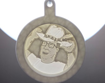 King of the Hill, Hank Hill Lithophane Ornament, Needs light for image to show