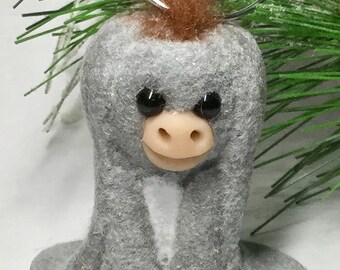 OOAK Nestor the Long Eared Donkey Ornament by Aaron Matthies (light gray)