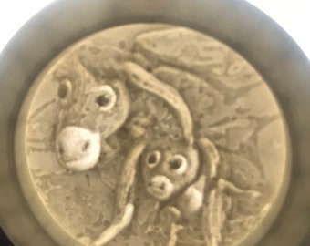 Nestor the long eared donkey and mom Christmas Lithophane Ornament  Needs light for image to show