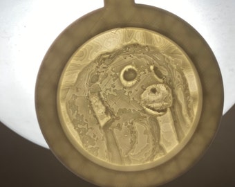 Nestor the long eared donkey Christmas Lithophane Ornament   Needs light for image to show