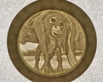 Nestor the long eared donkey Christmas Lithophane Ornament   Needs light for image to show