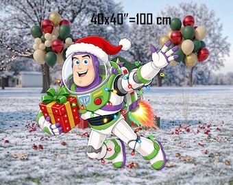 Recortes de Buzz Lightyear de Toy Story para Navidad, accesorios fotográficos de tamaño real de Jessie para Navidad (imprimibles - Descarga digital)