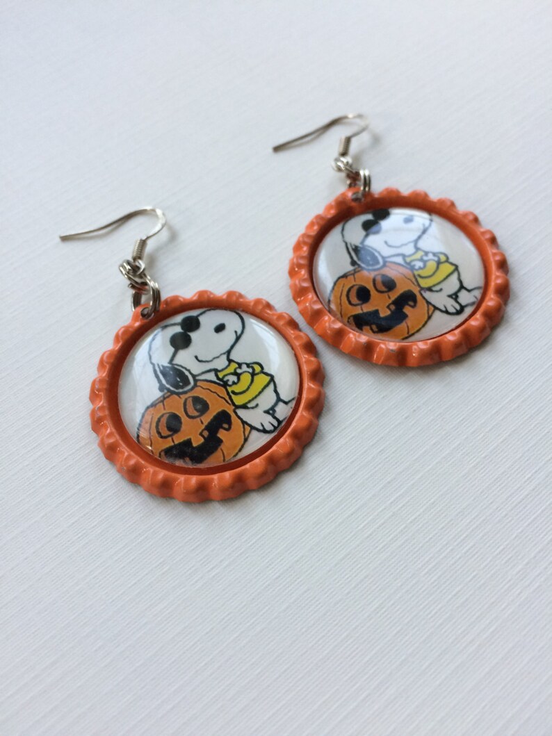 Halloween Earrings Snoopy Halloween Earrings Snoopy Joe Cool Etsy