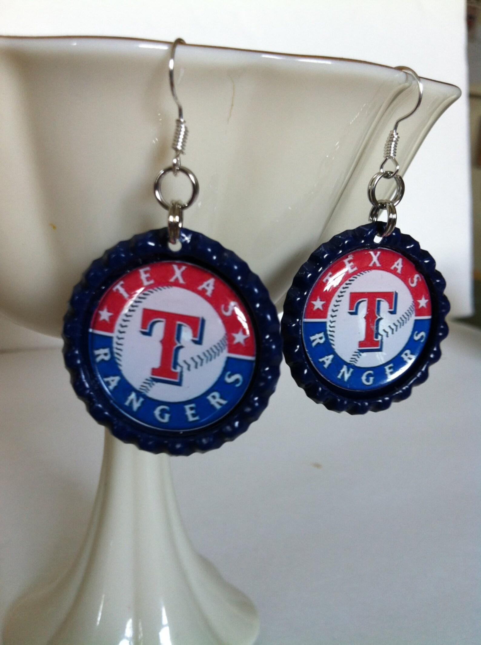 Texas Rangers Baseball Earrings Texas Rangers Jewelry Texas Etsy