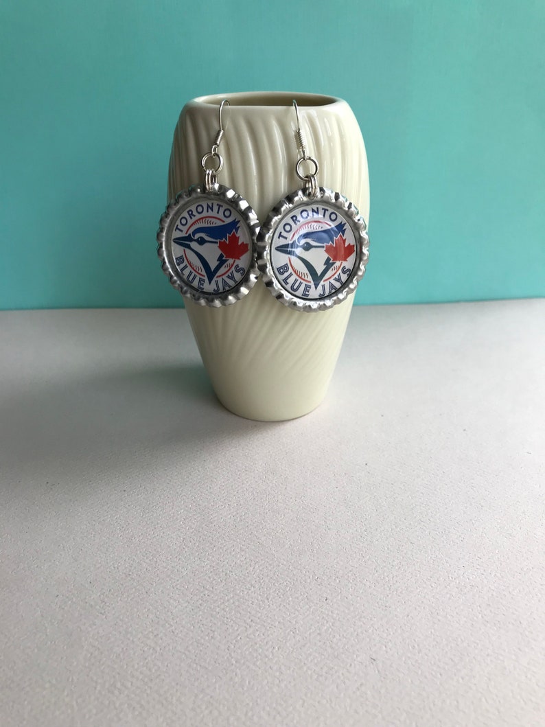 Toronto Blue Jays Earrings Toronto Blue Jays Baseball Accessory Handmade Gift Toronto Blue Jays Jewelry Toronto Blue Jays Gift