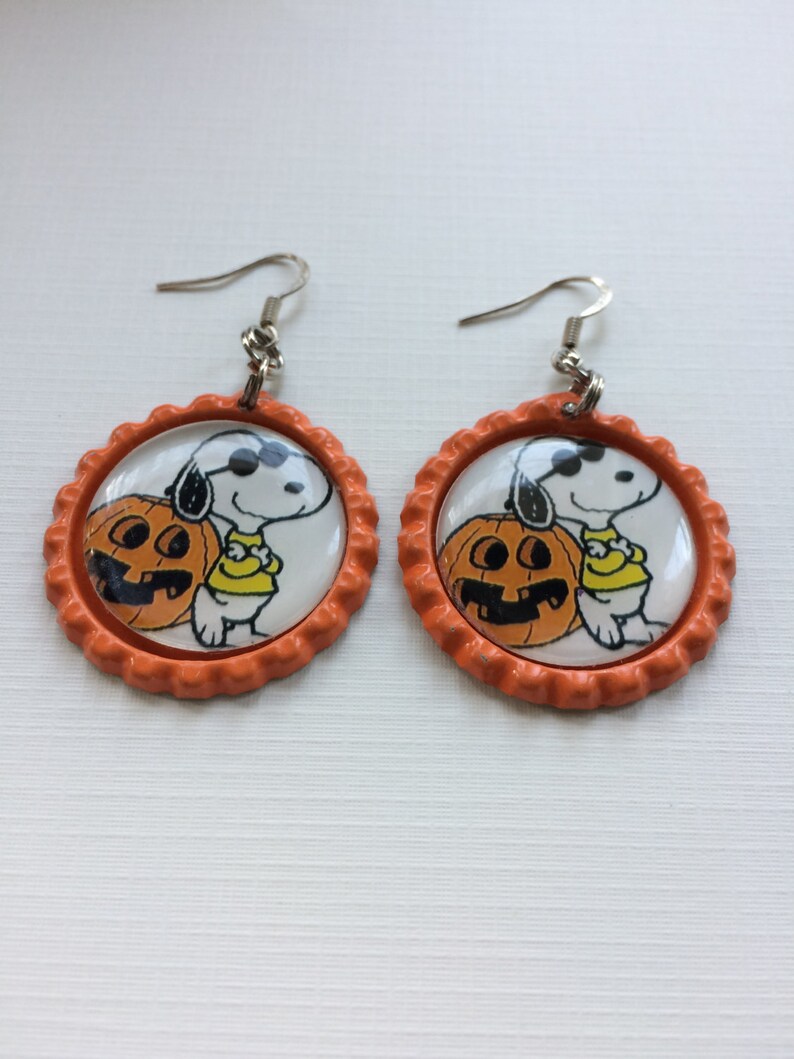 Halloween Earrings Snoopy Halloween Earrings Snoopy Joe Cool Etsy