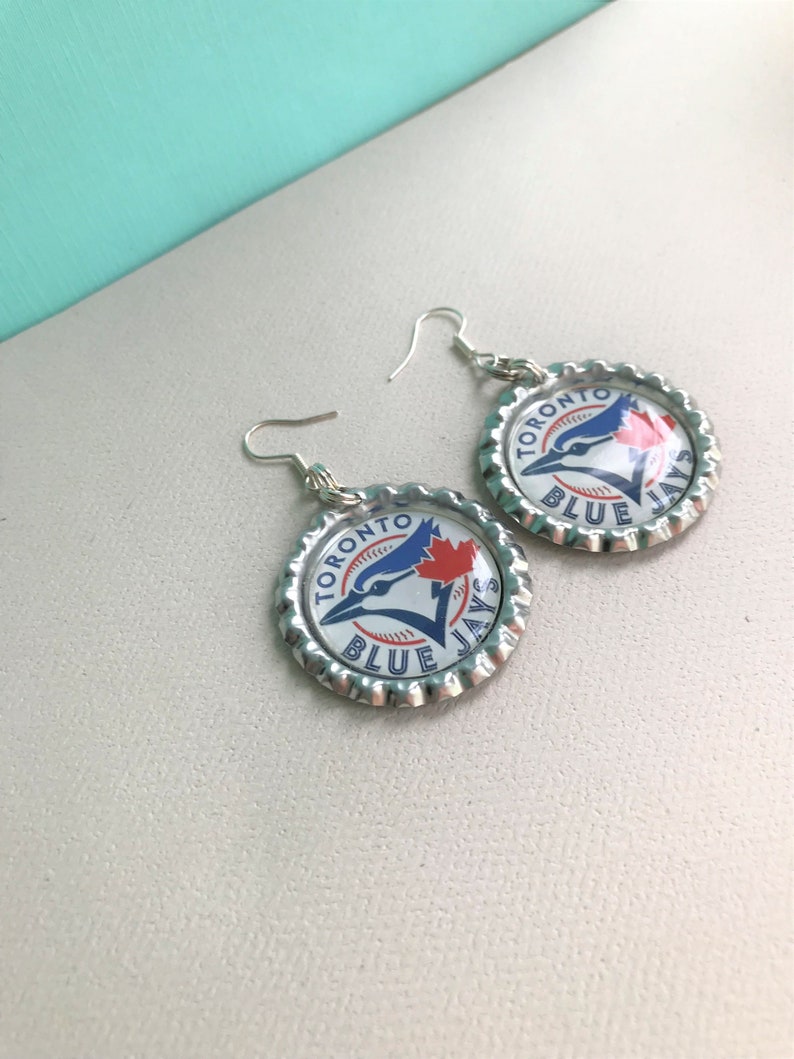 Toronto Blue Jays Earrings Toronto Blue Jays Baseball Accessory Handmade Gift Toronto Blue Jays Jewelry Toronto Blue Jays Gift