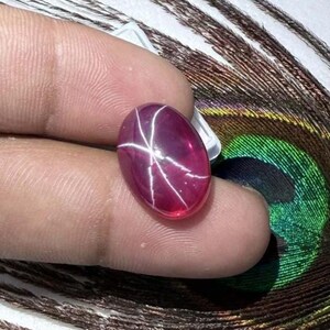 Natuurlijke sterrobijn 18 karaat ovale cabochon losse edelsteen 17x12x8 mm Echte sterrobijn voor ring en hanger Geboortesteen van juli Beste bod