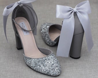 silver wedding sneakers