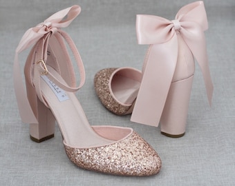 bridesmaid heels gold