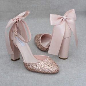 rose gold and pink shoes