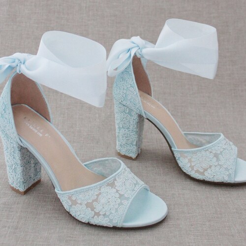 light blue tie heels