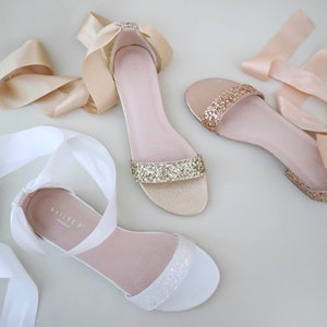 Flat Glitter Sandals 