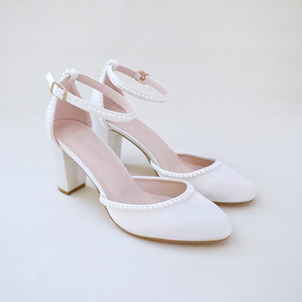 block heels ivory