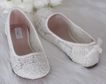 Ivory Lace Flats | Etsy