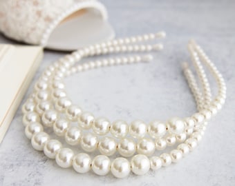 All Pearls Headband - Wedding Hair Accessories, Wedding Jewelry, Bridal Headpiece