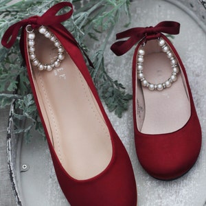 Burgundy little girl shoes sale
