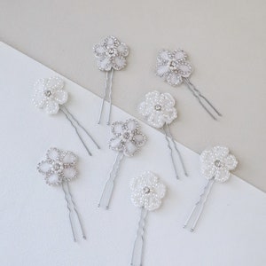 Chassia Flower Hair Pin, Flower Girls Hair Accessories, Wedding Gift, Bridesmaids Hair Pin, Girls Hair Pin, Rhinestones Flower Hair Pin,