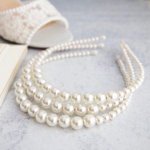 All Pearls Headband - Wedding Hair Accessories, Wedding Jewelry, Bridal Headpiece