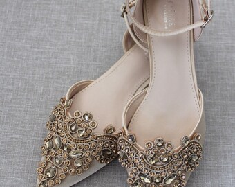 champagne women's dress shoes