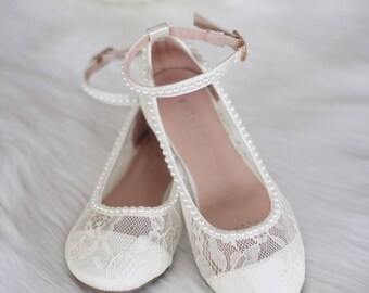 flower girl lace shoes