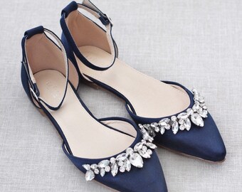 navy flat shoes for wedding