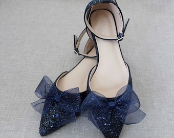 navy sparkle shoes
