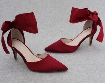 burgundy heels cheap