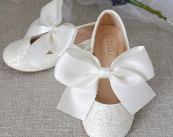 white flower girl shoes