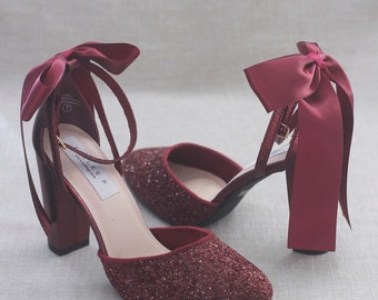 maroon wedding shoes for bride
