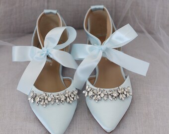 light blue womens flats