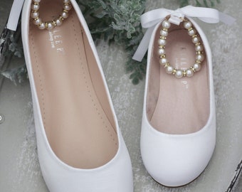 white childrens bridesmaid shoes