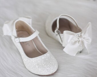 flower girl white shoes