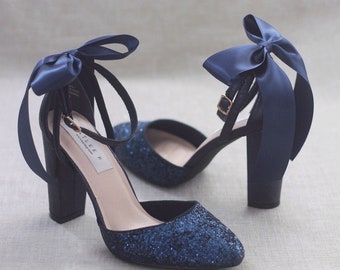 navy wedding pumps