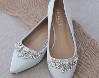 light blue womens flats