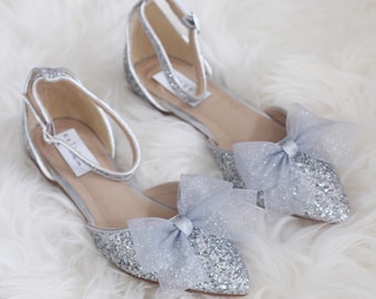 silver sparkly bridesmaid shoes