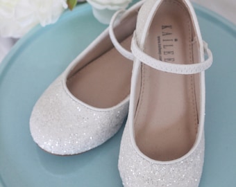 white flower girl shoes