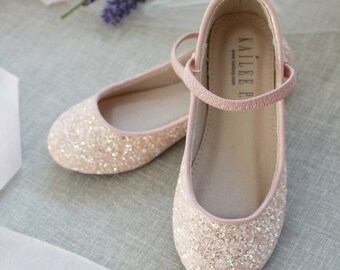 light pink flower girl shoes