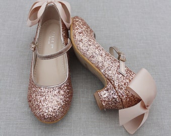 girls rose gold party shoes