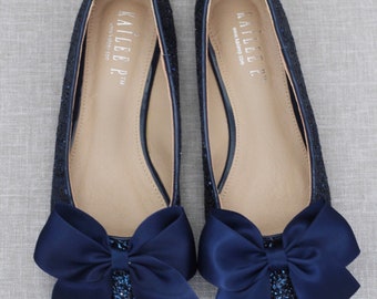 dressy navy blue flats