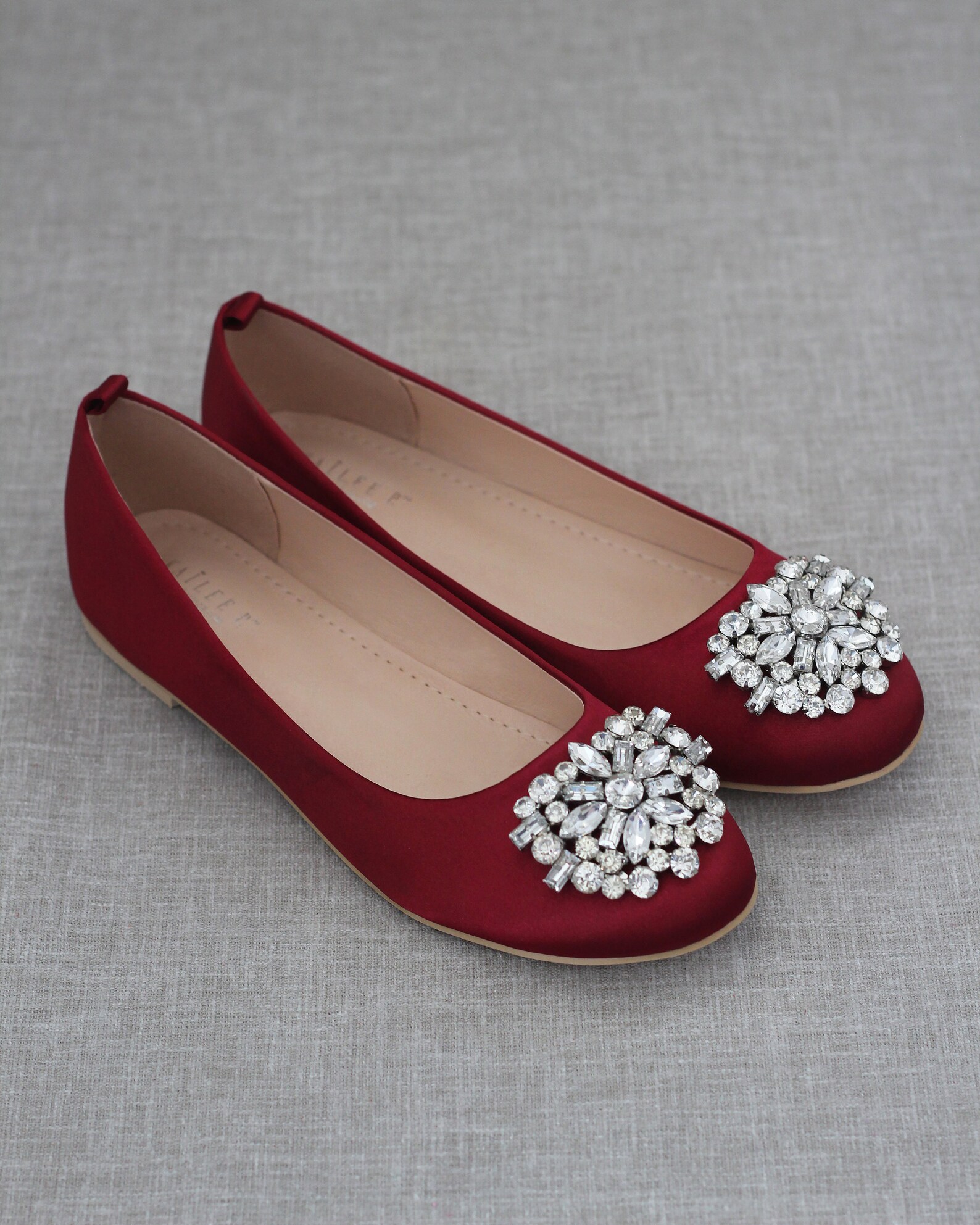 burgundy strappy flats