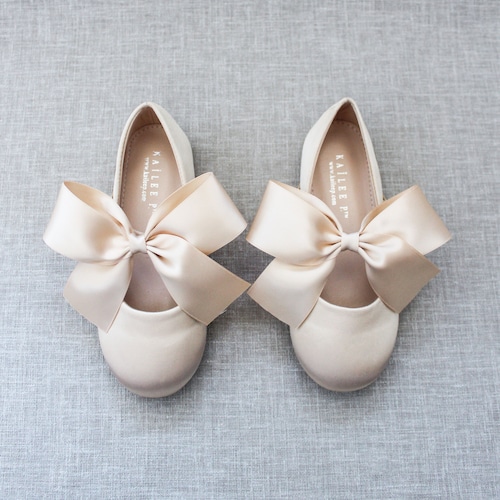 champagne flower girl shoes