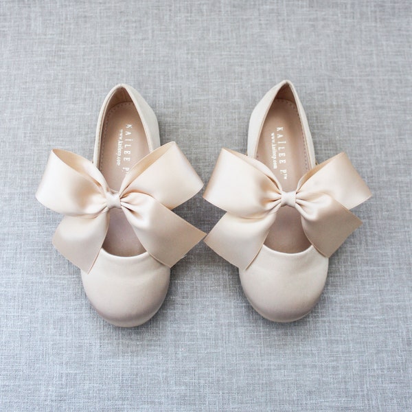 champagne satin shoes