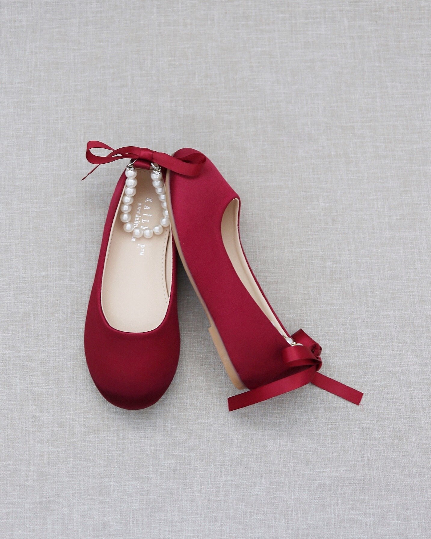 Girls burgundy flats sale
