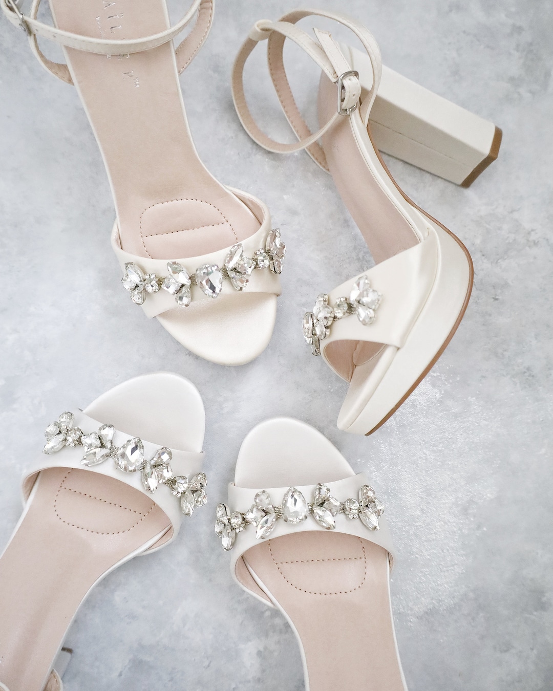 Womens Platform Rhinestones Satin Wedding Shoes High Heel Party Evening Sandals main image 0
