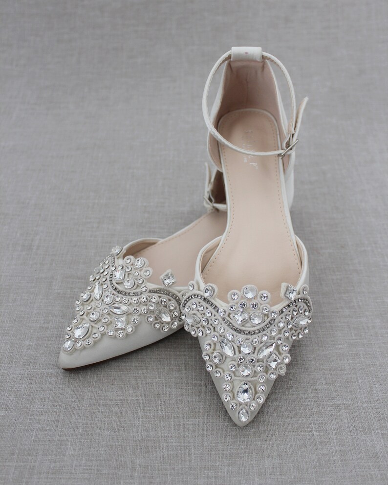 sparkly pointed toe flats