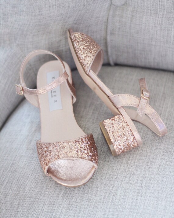 girls rose gold sandals