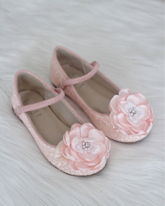 blush pink flower girl shoes