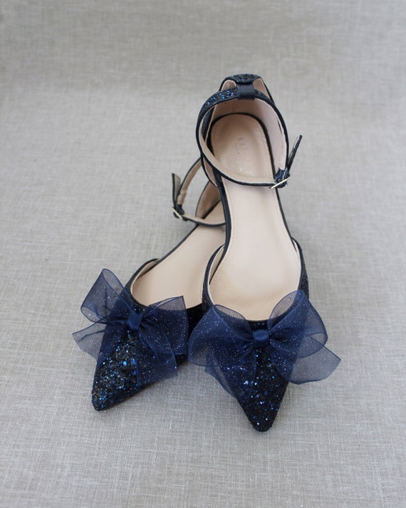 navy sparkly shoes
