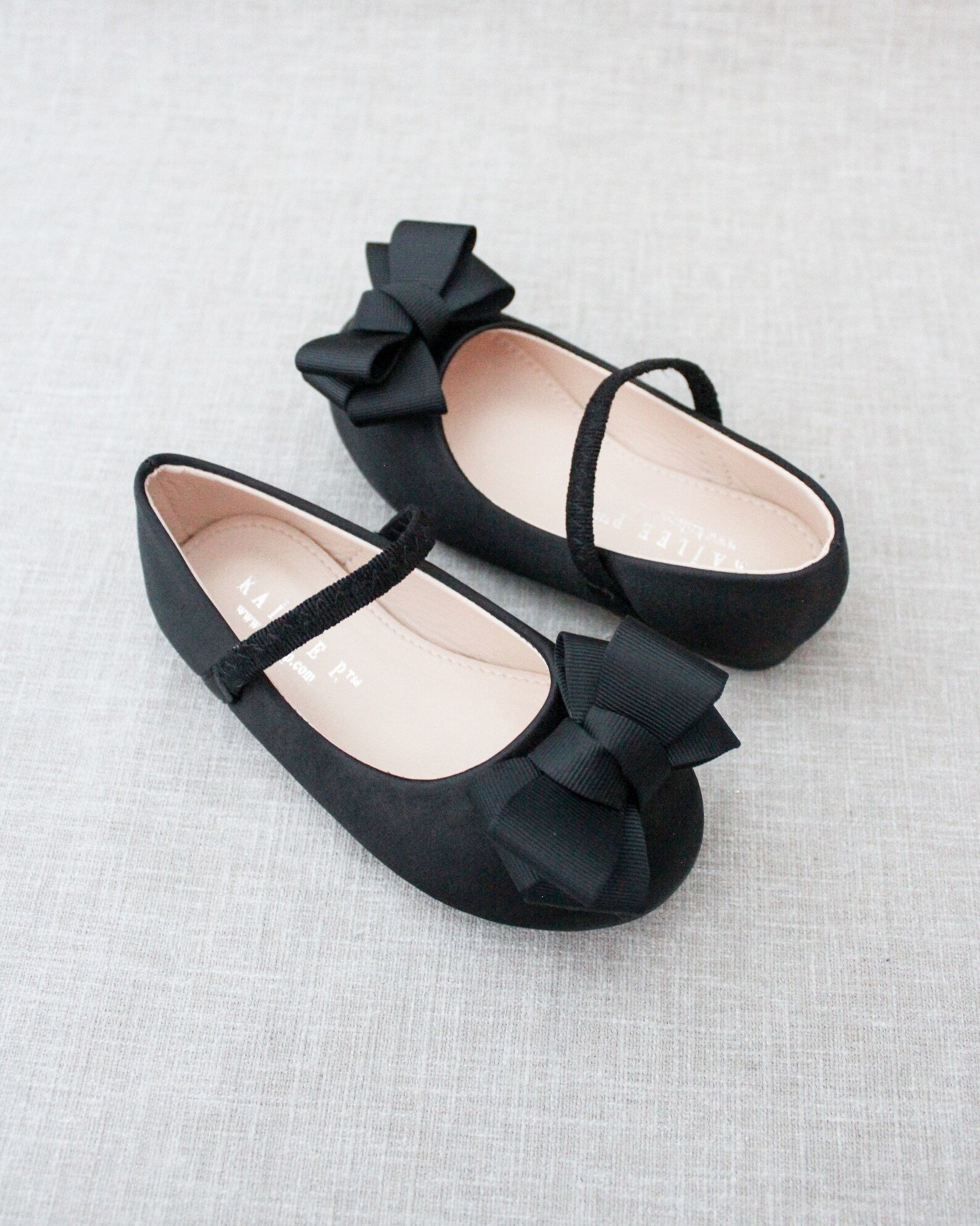 Black Satin Mary Jane With GROSGRAIN BOW for Fall Flower Girl Shoes ...